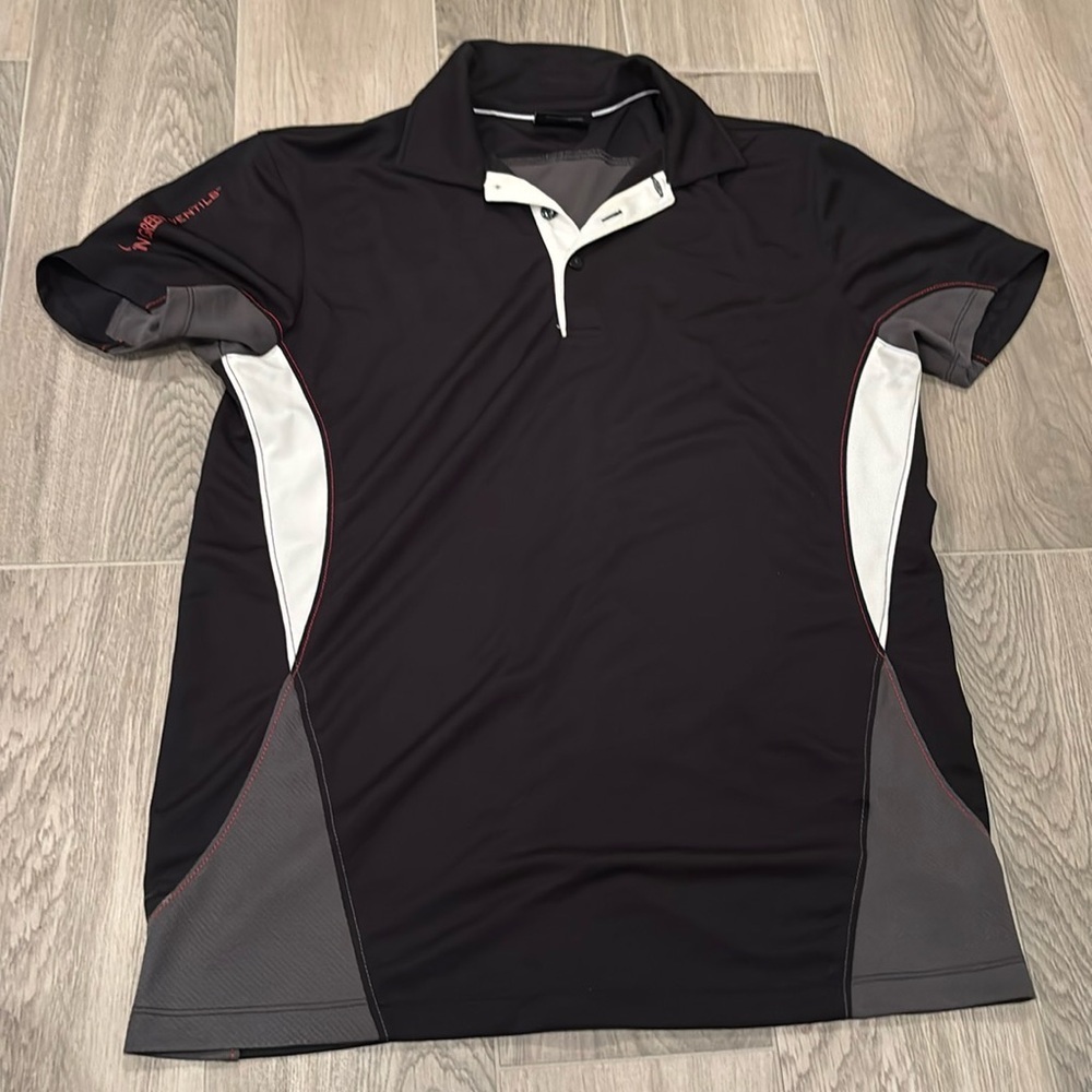 Galvin Green Men’s Collard Black, Gray, and White Shirt Size M